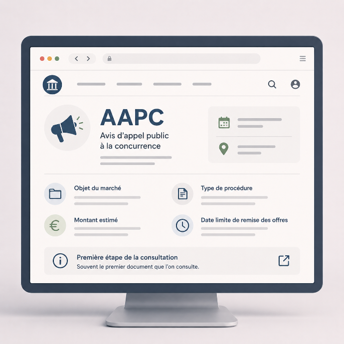L'avis d'appel public à la concurrence (AAPC)